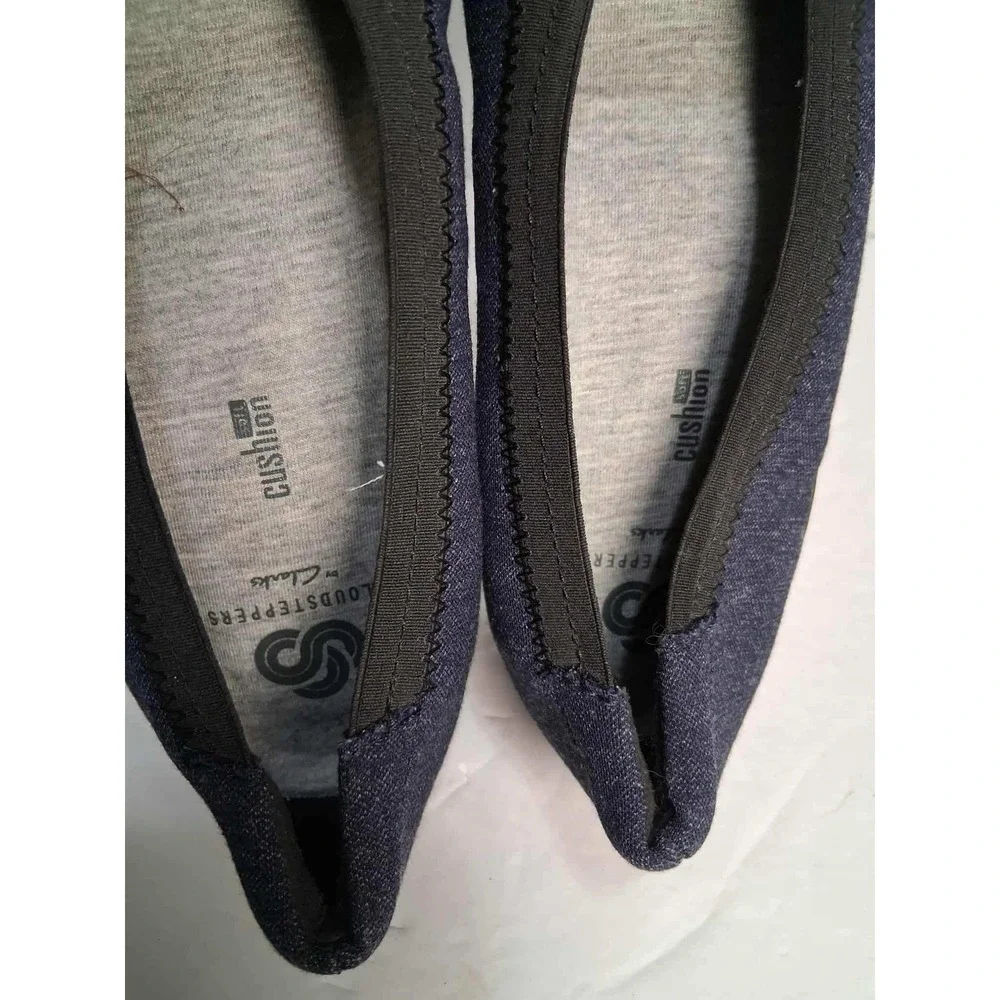 Clarks Cloudsteppers Women's Size 7 Slip On Comfort Wedge Shoes‎ Navy Blue